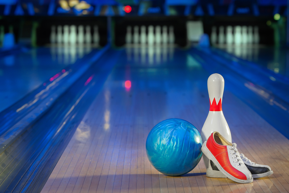 Bowling Ball and Pin with Shoes