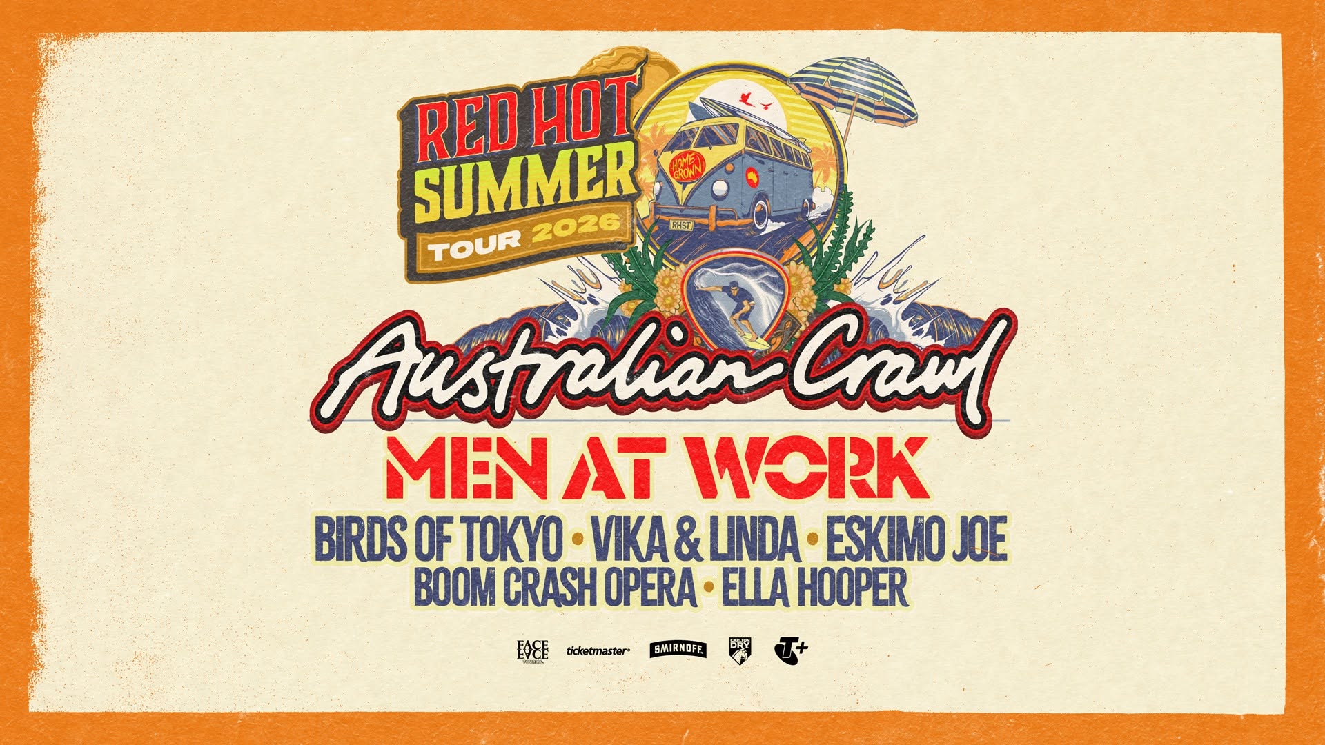 Red Hot Summer Tour – Australian Crawl – Victoria Park, Ballarat – Saturday 7th November 2026